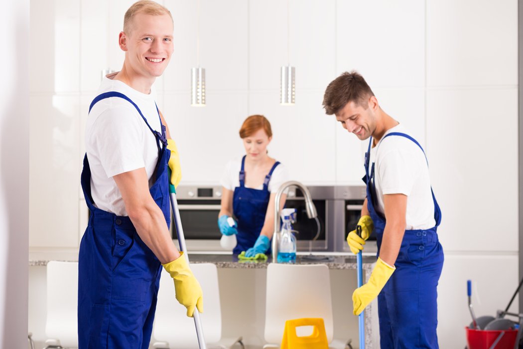 Professional cleaner in uniform